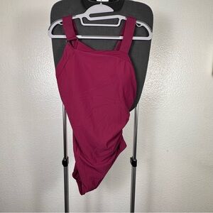 Aqua Green Women's One Piece‎ Swimsuit - Deep Pink